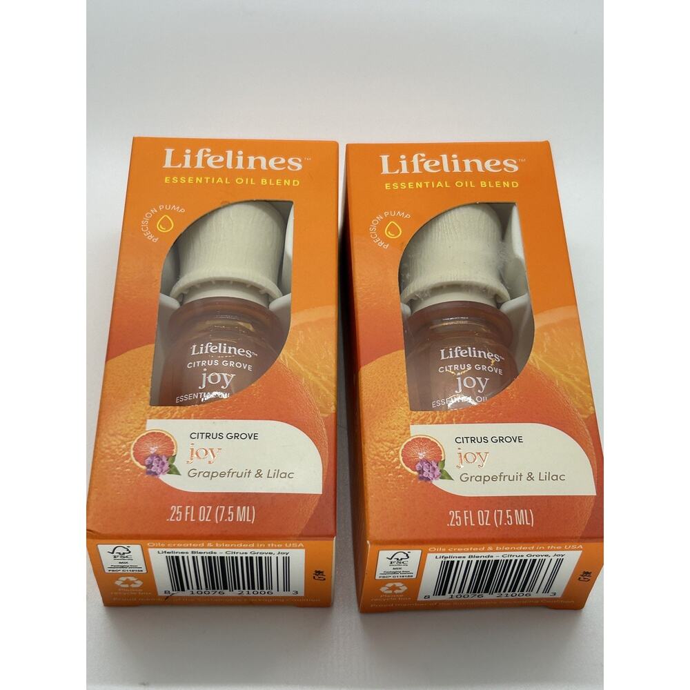 4 pack Lifelines Essential Oil Joy Blend Citrus Grove Spice Rush Crisp Mountain